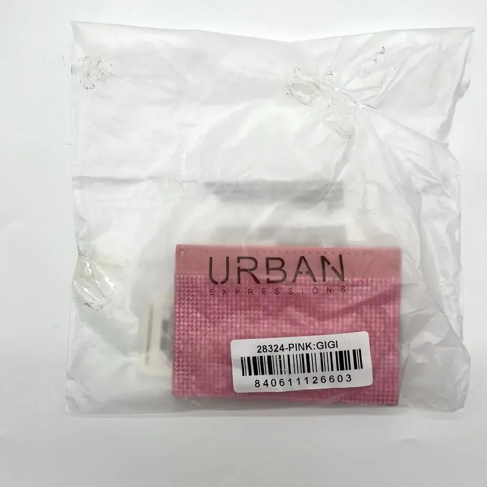 Urban Expressions Gigi Pink Rhinestone Card Holder Wallet, NWT